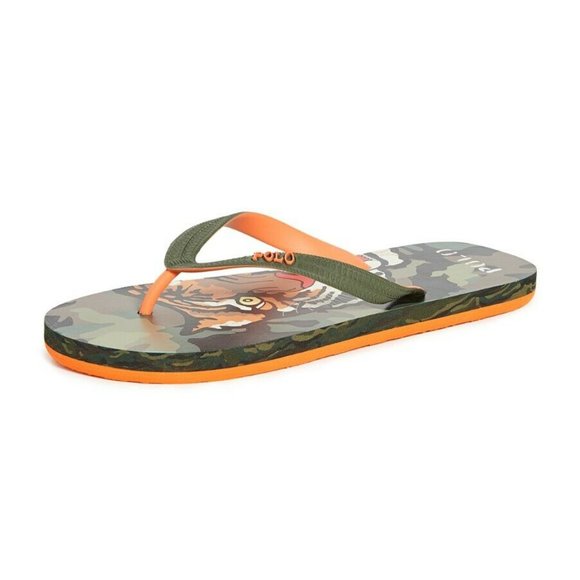 Polo Ralph Lauren Whitlebury II Tiger Camo Print Flip Flop Sandals - Picture 4 of 5